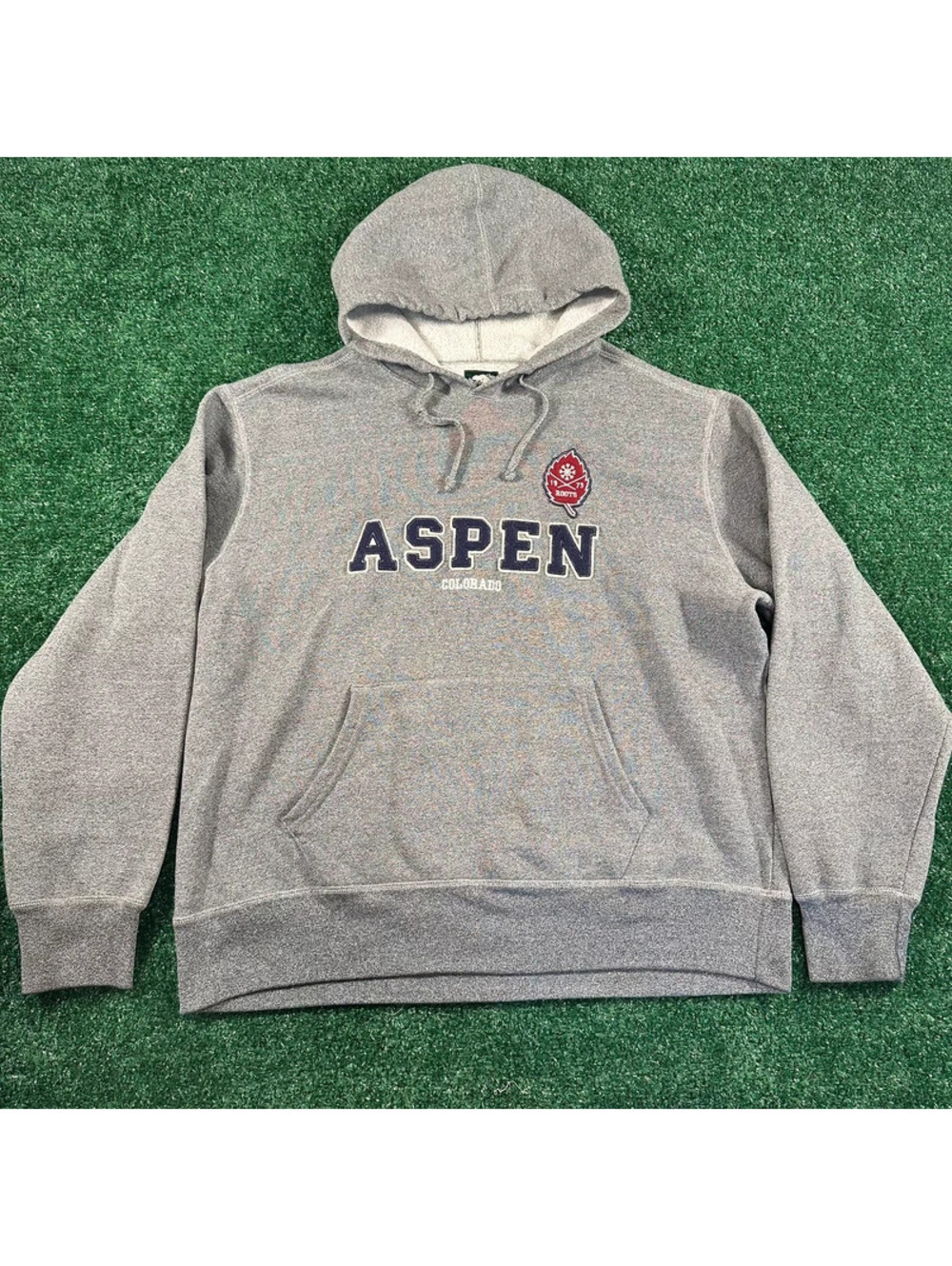 Roots grey aspen Colorado hoodie sweatshirt pullover size xl men’s